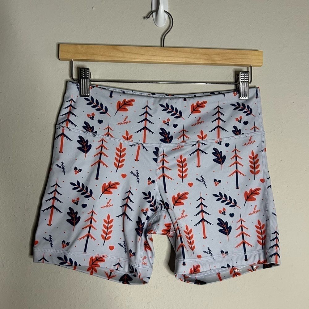 Blue and Red Athletic Shorts with Structured Waistband